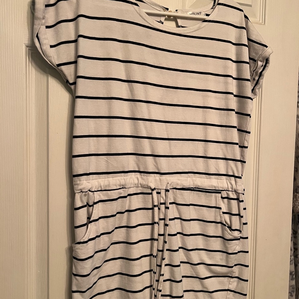 Striped Casual romper with Pockets